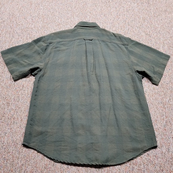 The North Face Shirt Mens Large Green Plaid Button Down Short Sleeve Hiking Camp - Picture 15 of 16